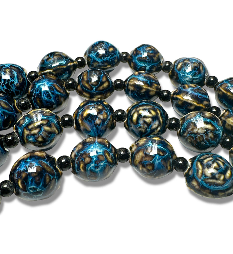 Blue Round Ceramic Strand, 18mm