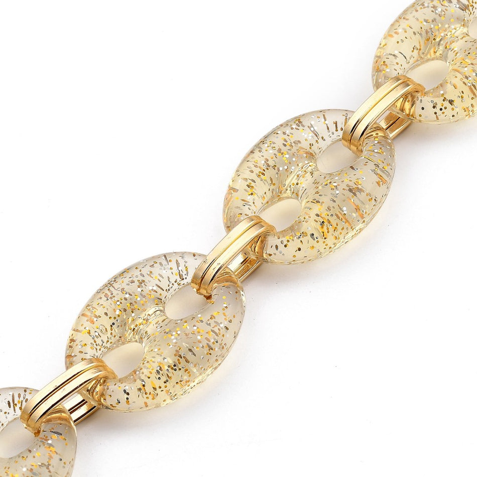 Acrylic links Chain, 15mm bead Size, 40 inches long Strand