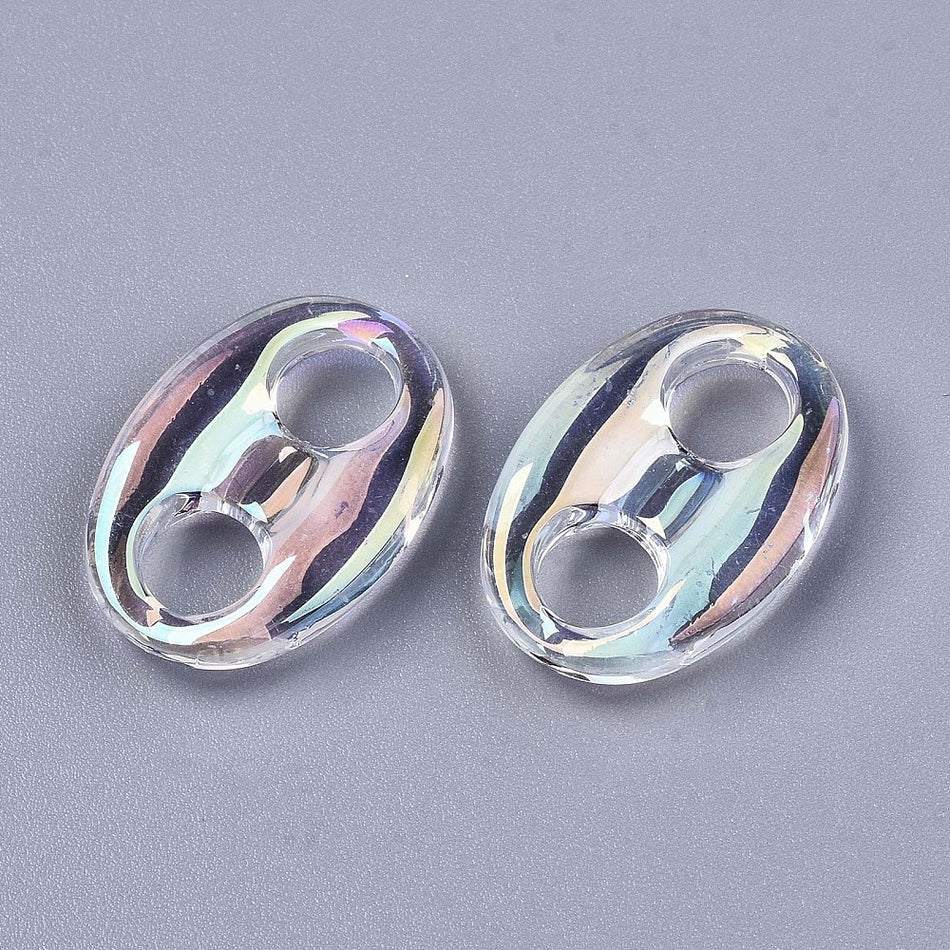 Acrylic Links, Clear Ab, 24mm, 5pcs