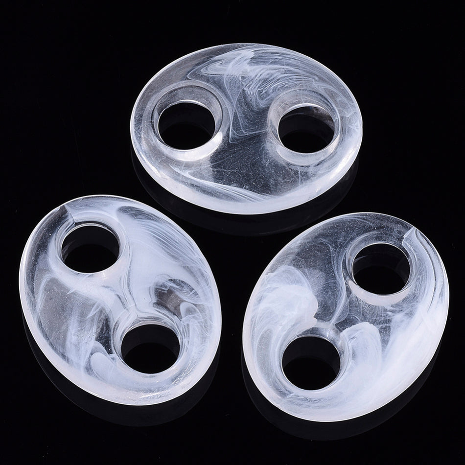 Acrylic Links, white, 43mm, 4PCS