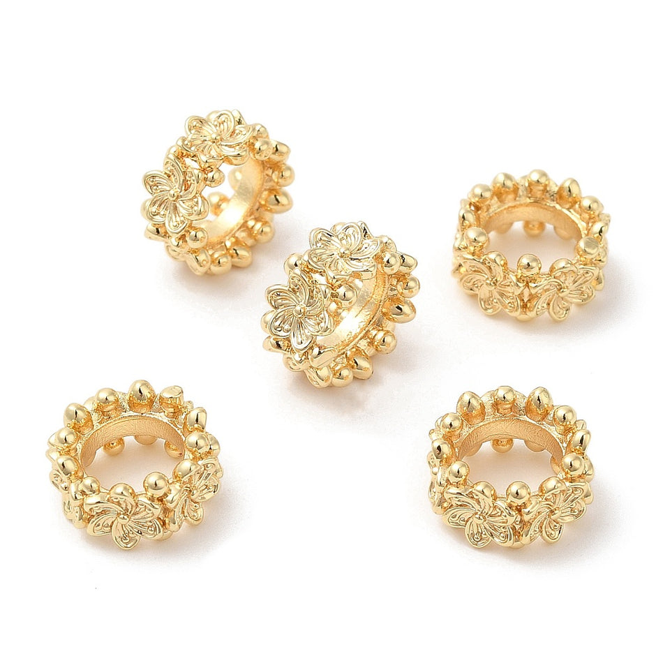 Gold-Filled Large Hole Spacer,6mm, 5pcs