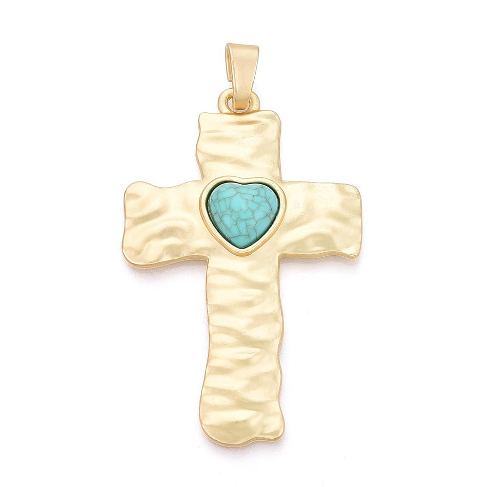 Matte, Gold Plated, Cross , 86mm