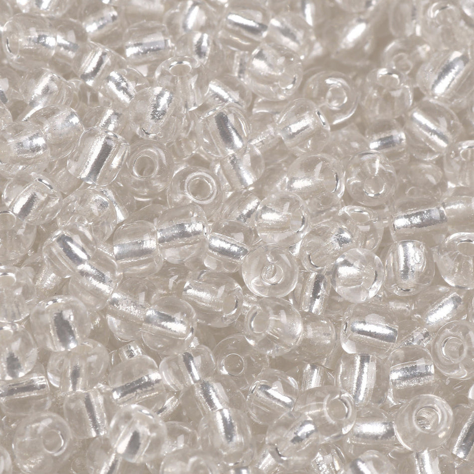 6/0 Glass Seed Beads, Silver Lined Round Hole, about 1000pcs/100g.