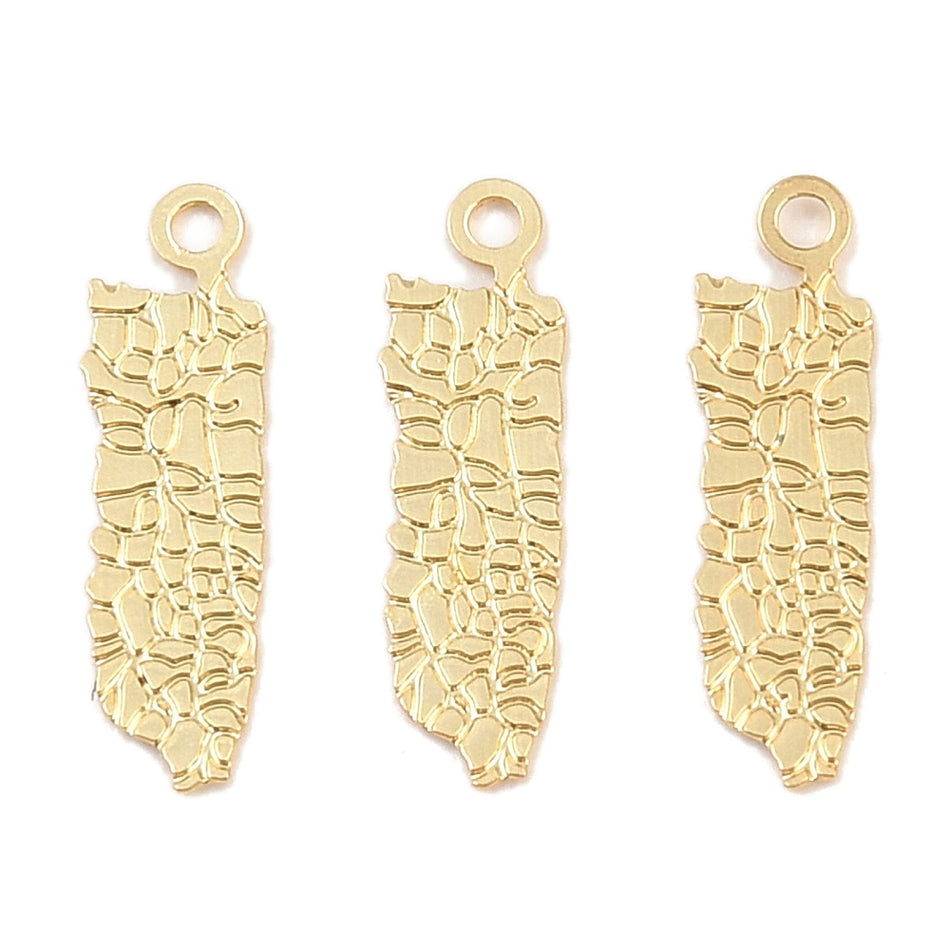18k Gold-filled Puerto Rico Charm, 12mm, 3pcs