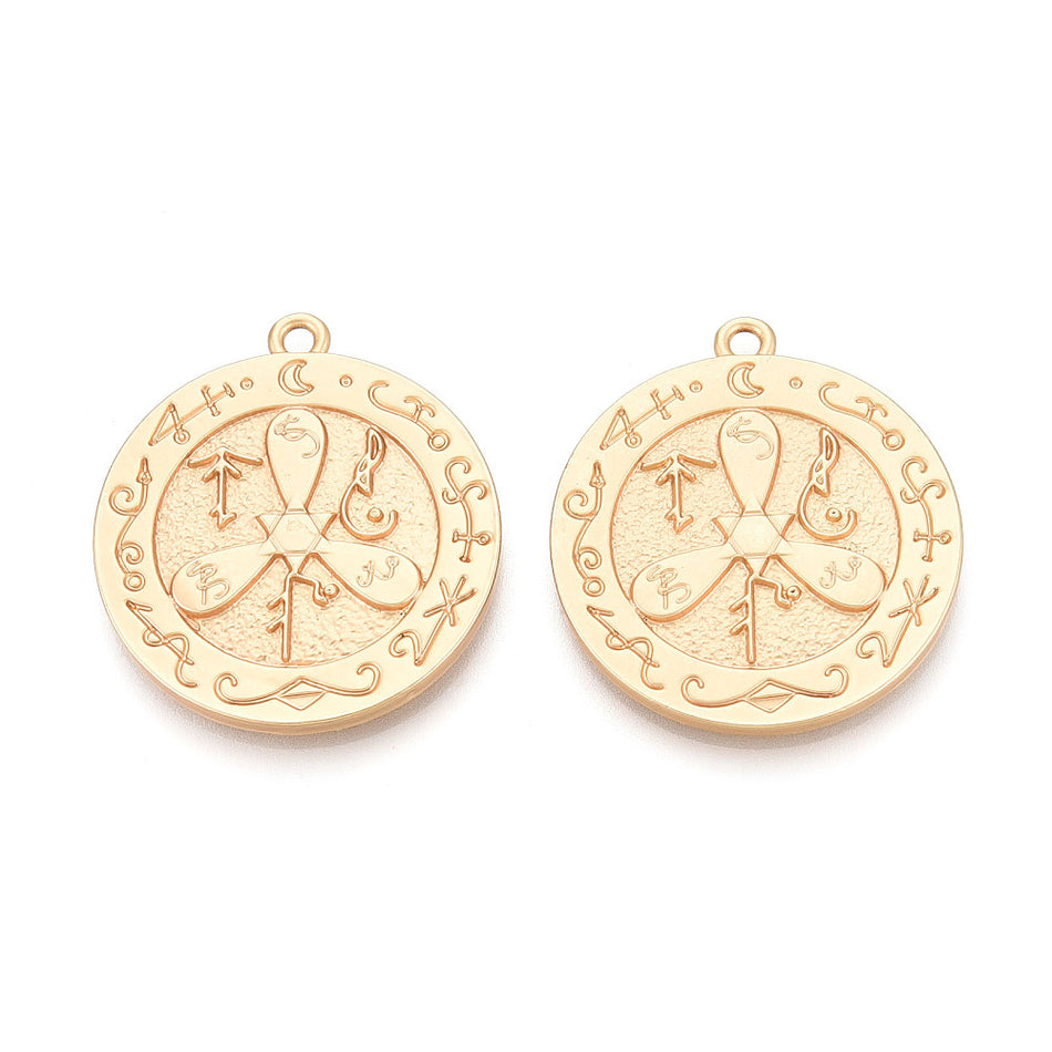 Gold-Filled Coin Pendants, 38mm, 1pc