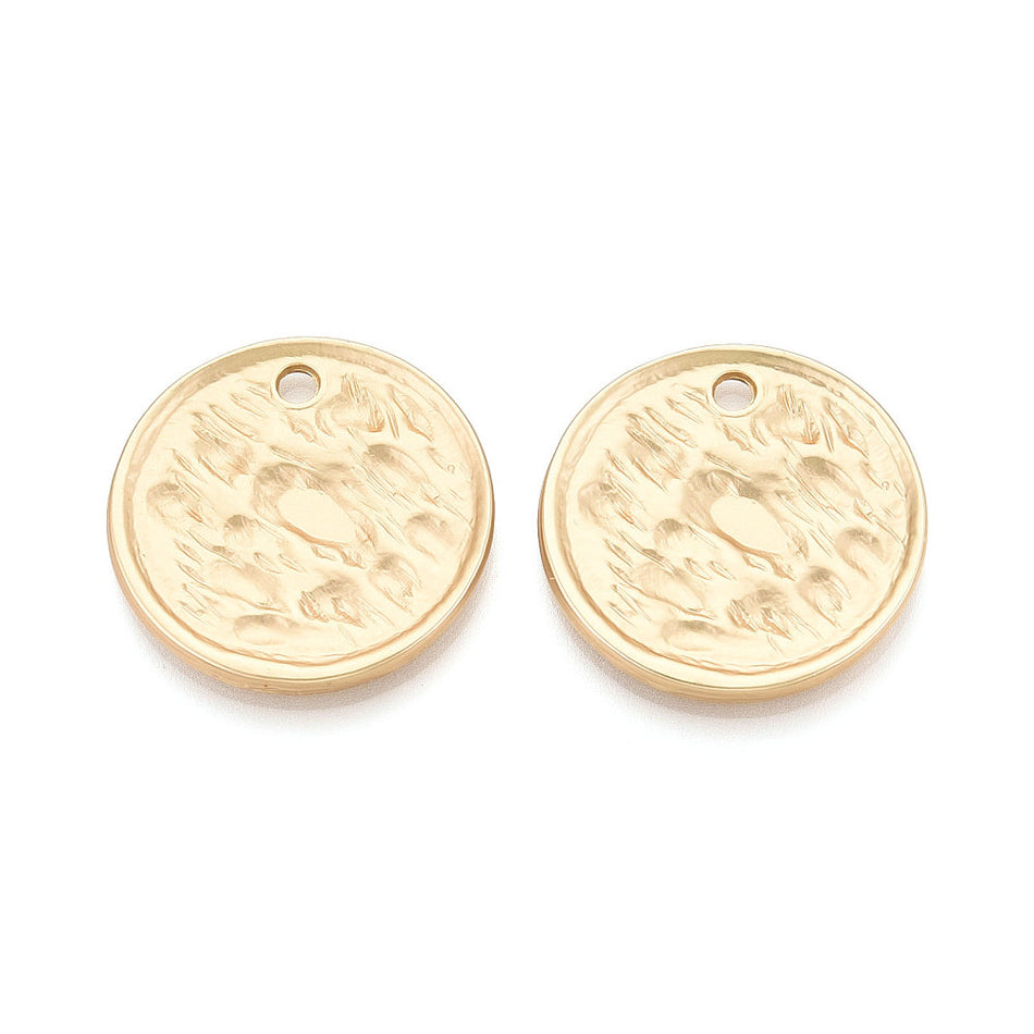 Gold-Filled Matte Coin Pendant, 30mm, 1pc