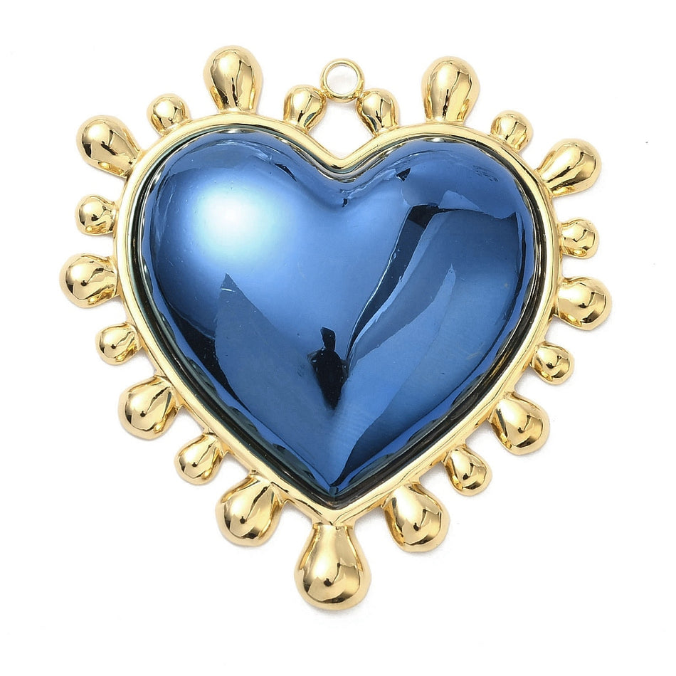 Stainless Steel Heart Pendant, 50mm, 1pc