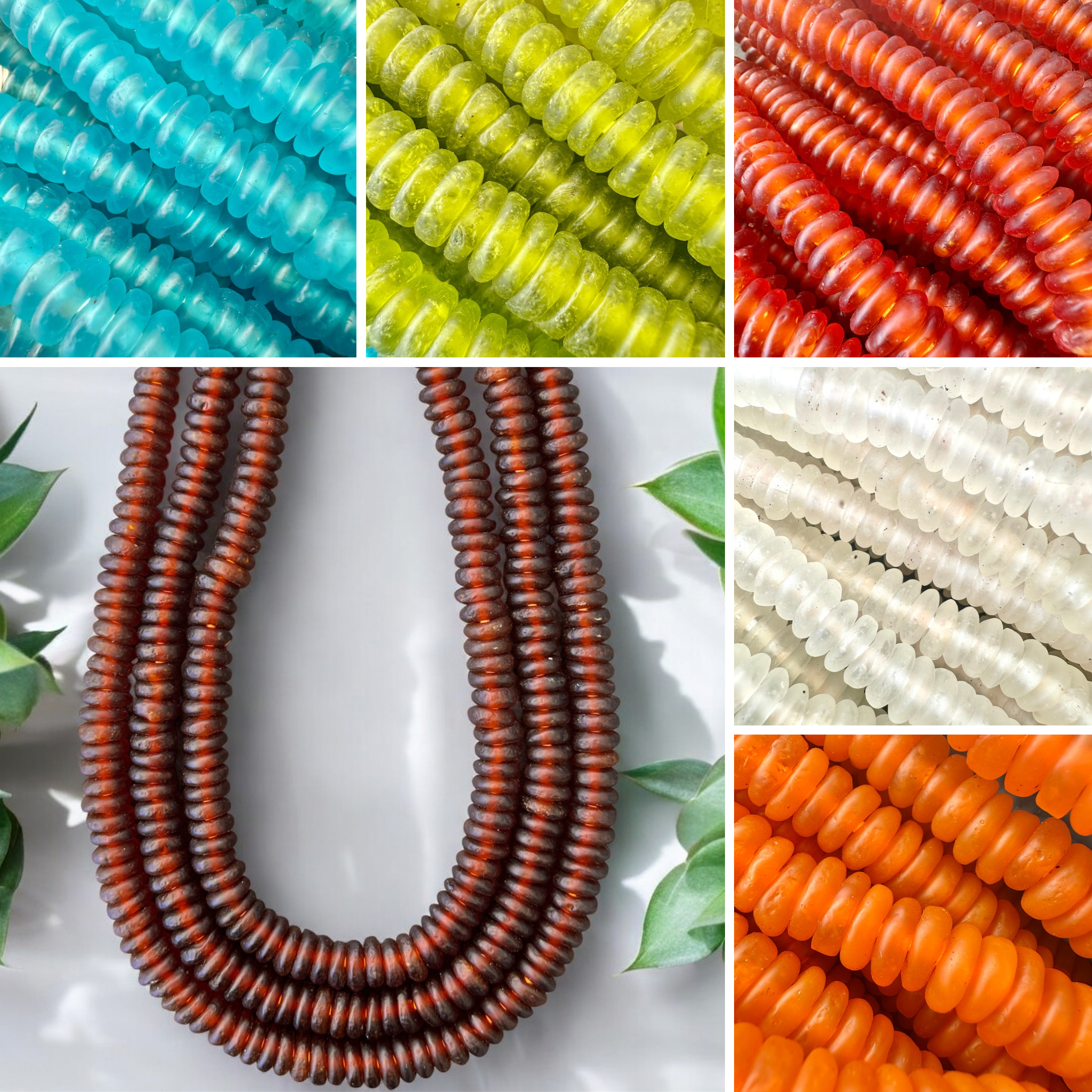 African Rondelle Bead Strand, ~10mm – Damaris Beads