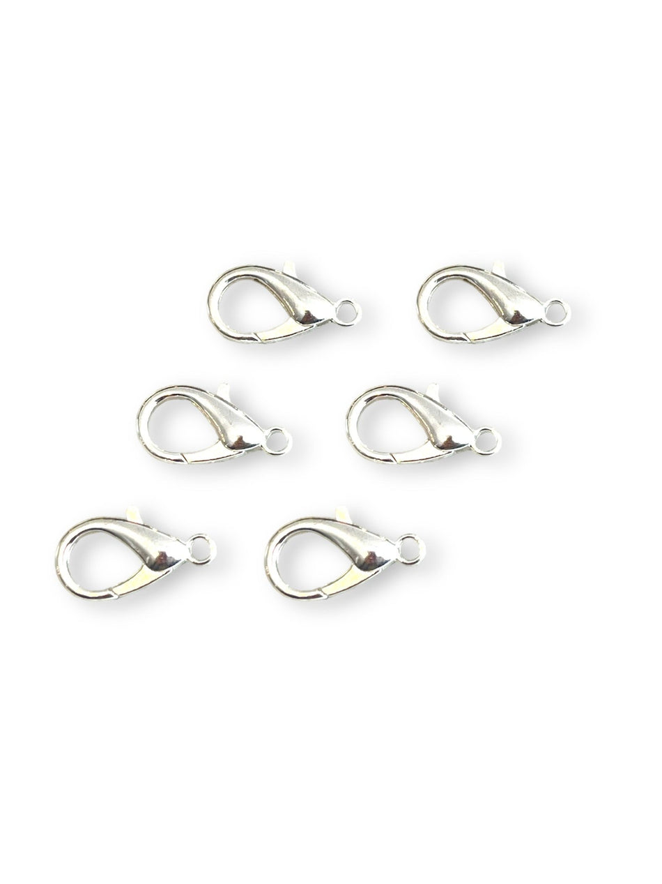 Silver Plated Lobster Clasps, 15pcs