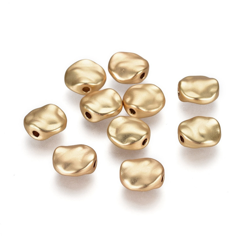 Gold-Filled Matte Spacer Beads, 10mm, 8pcs
