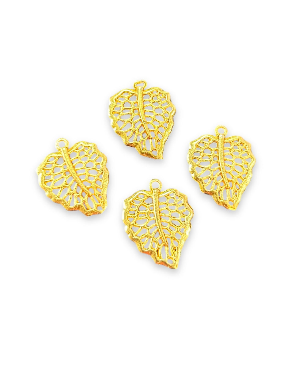 Gold Filled Leaf Pendant, 6pcs