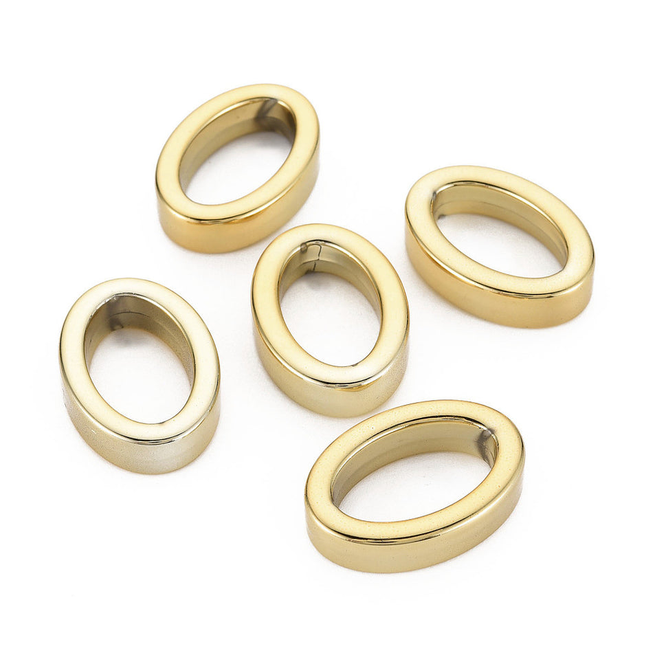 Acrylic Linking Rings, Oval Ring, Gold, 29mm, 10pcs