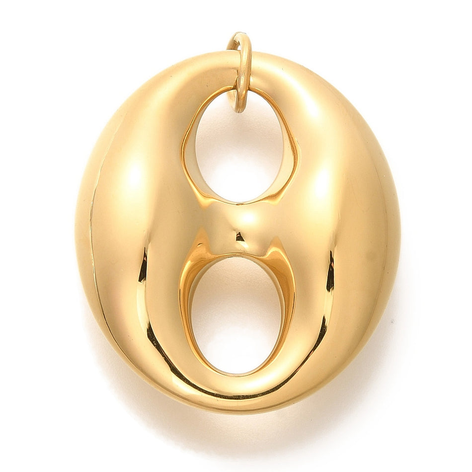 Stainless Steel Pig Nose Pendant, 32mm,1Pc