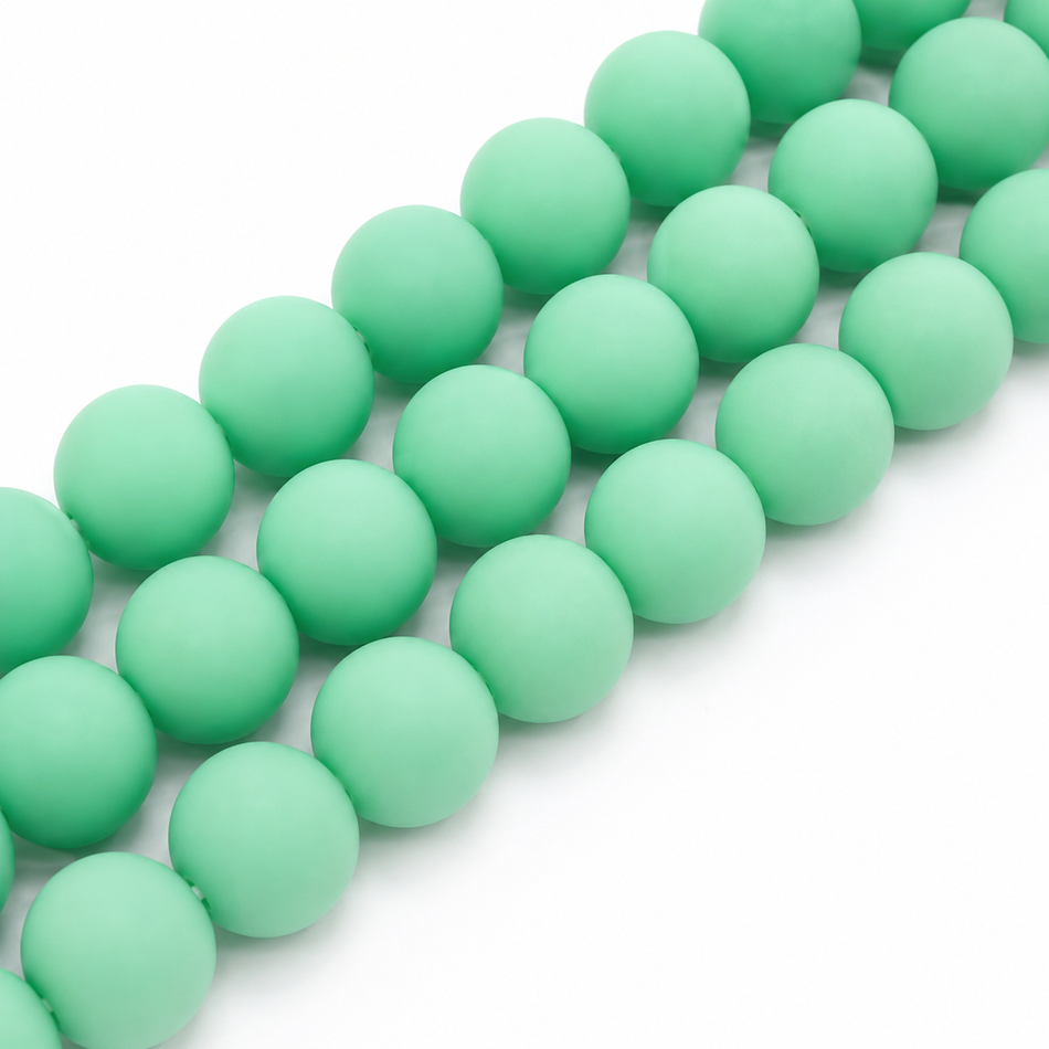 Round Resin Bead Solid Matte Color 22mm Strand