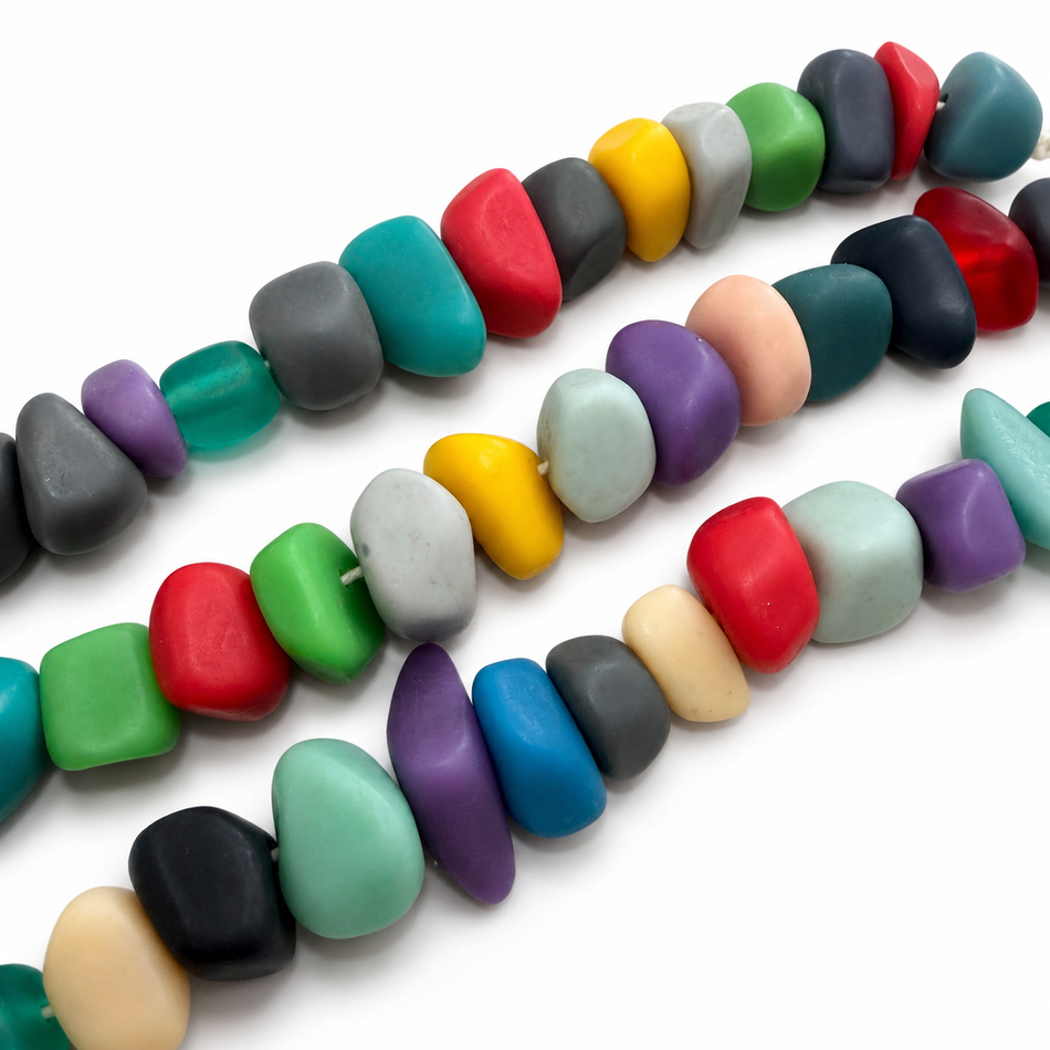 Resin Chips Matte Color Bead 18mm Strand