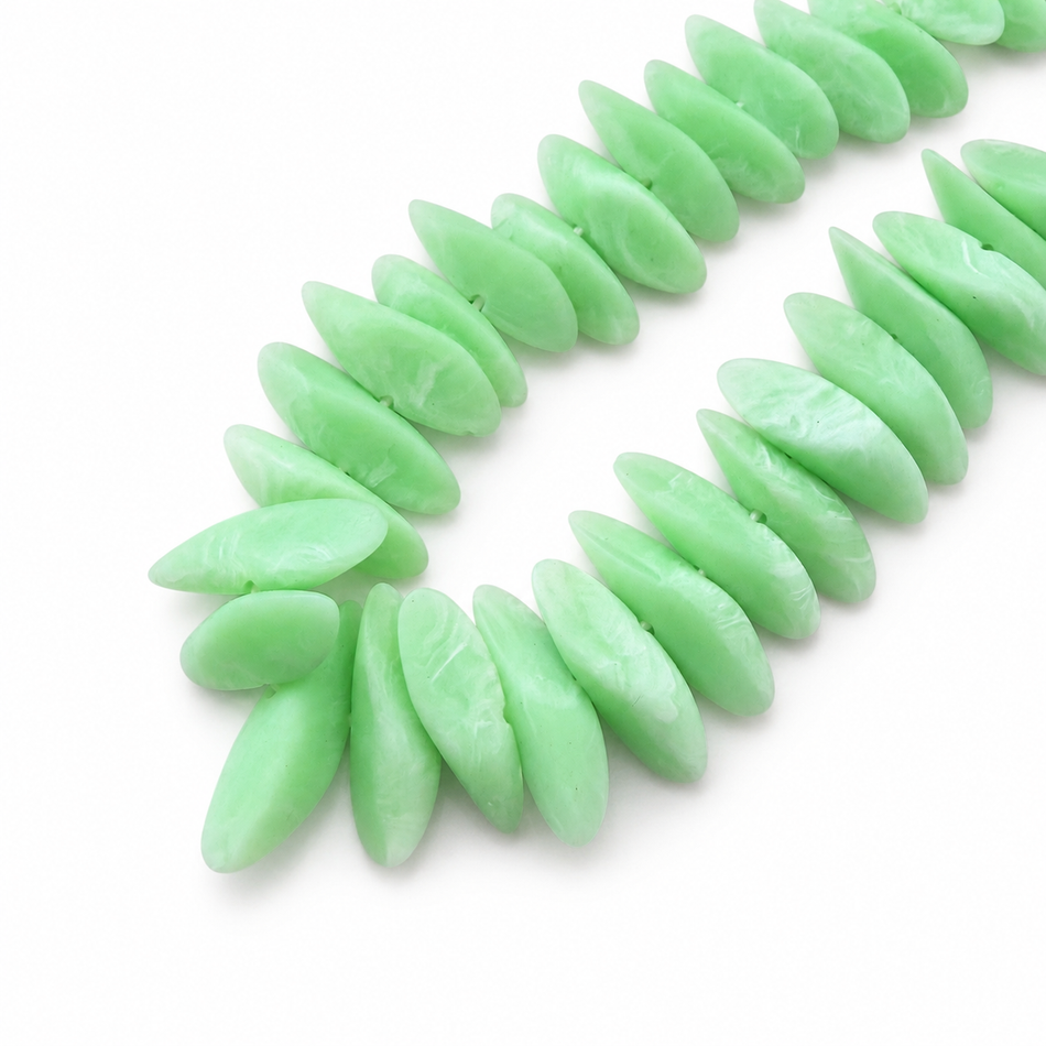 Matte Resin Slice Bead 28mm Strand