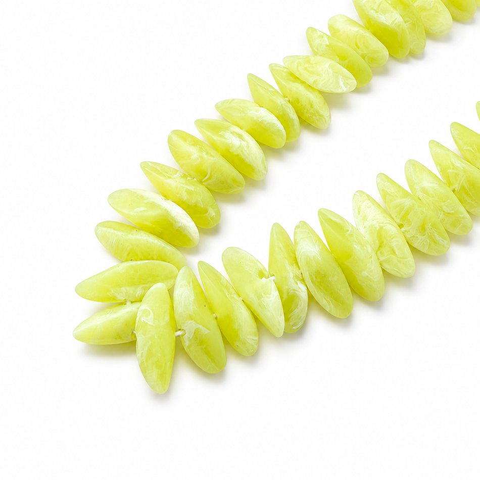Matte Resin Slice Bead 28mm Strand