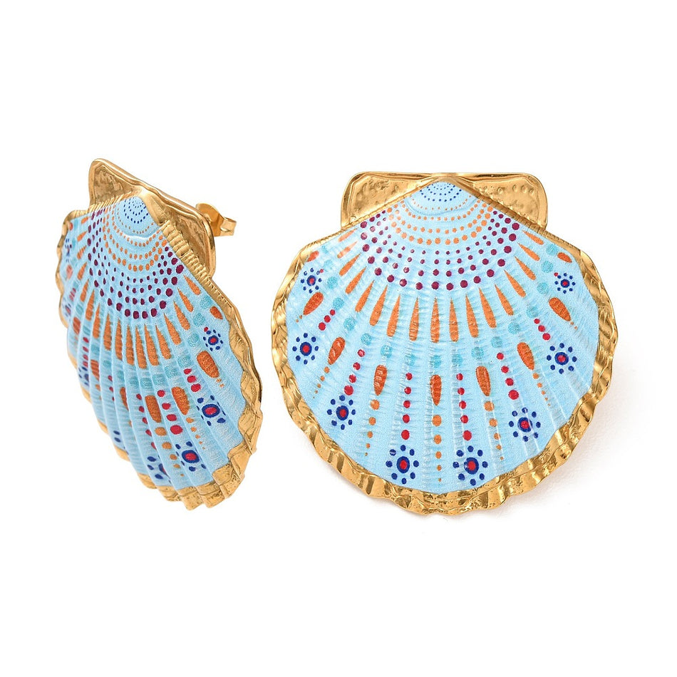 Gold-Filled Shell Earrings, 44mm 1Pair