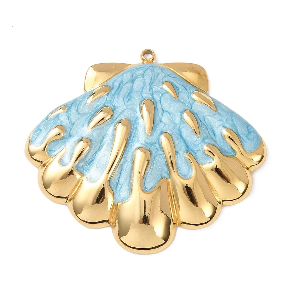 Stainless Steel Pendants, Shell 44mm 1pcs