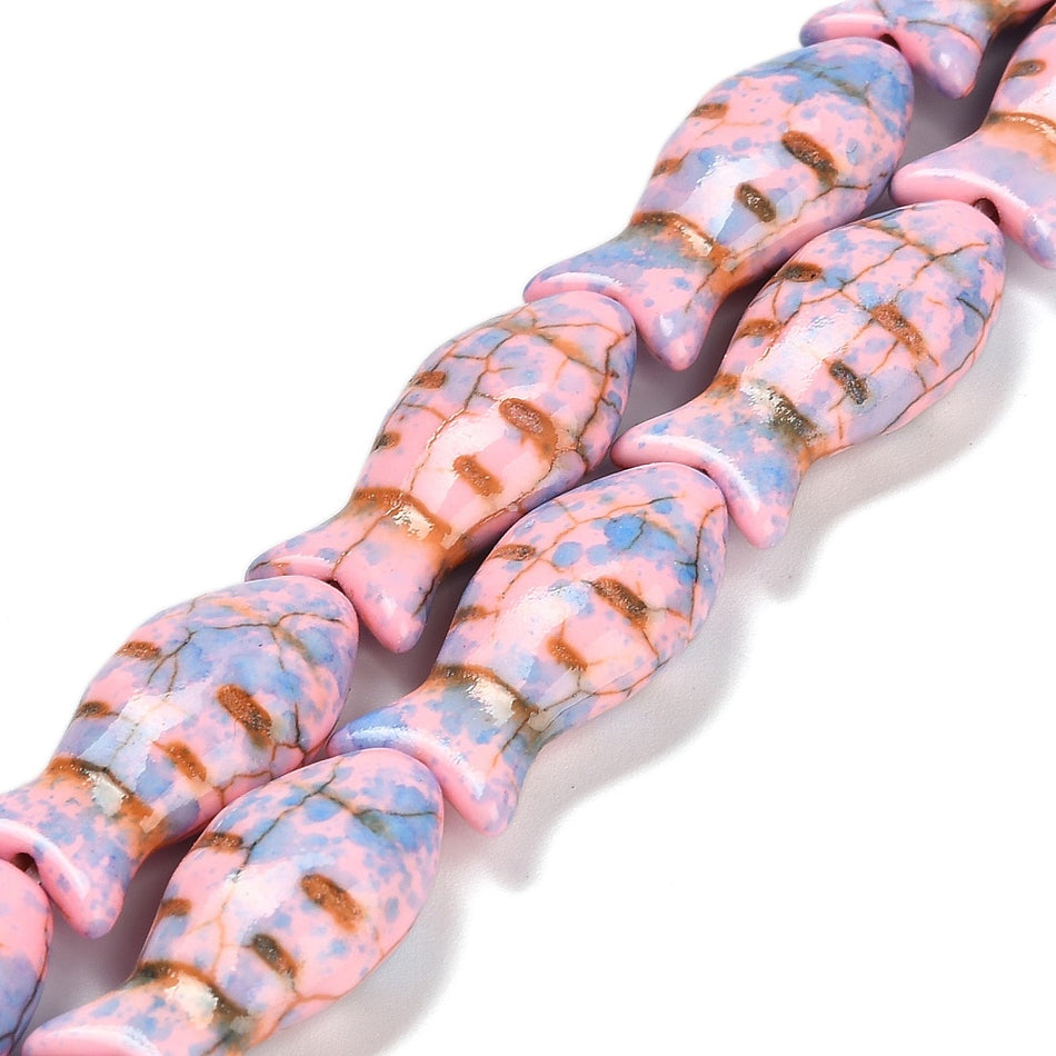 Turquoise Beads Strands, Fish 24mm