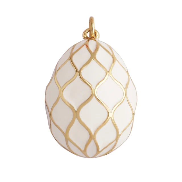 Gold-Plated White Egg Shape Pendant