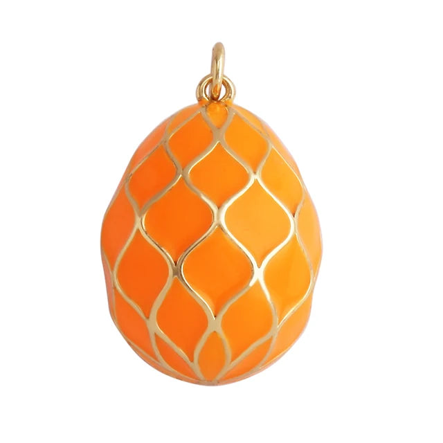 Gold-Plated Orange Egg Shape Pendant
