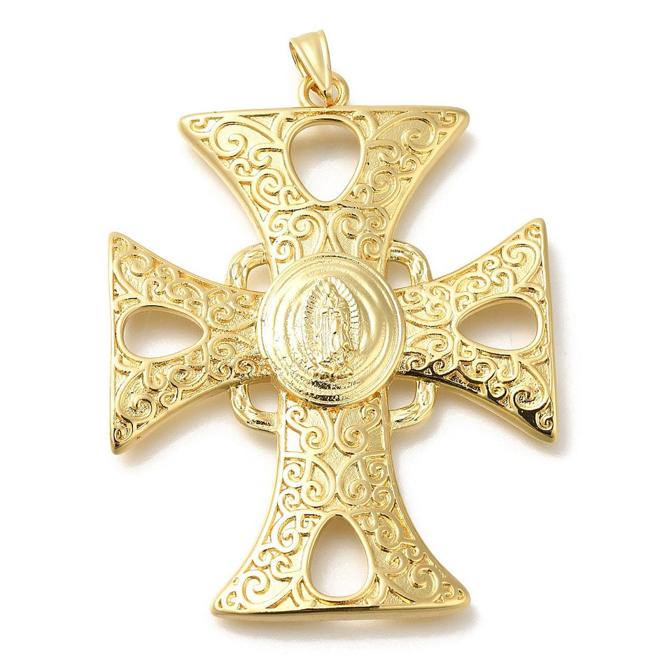 Gold-Filled Cross Pendant, 65mm 1pc