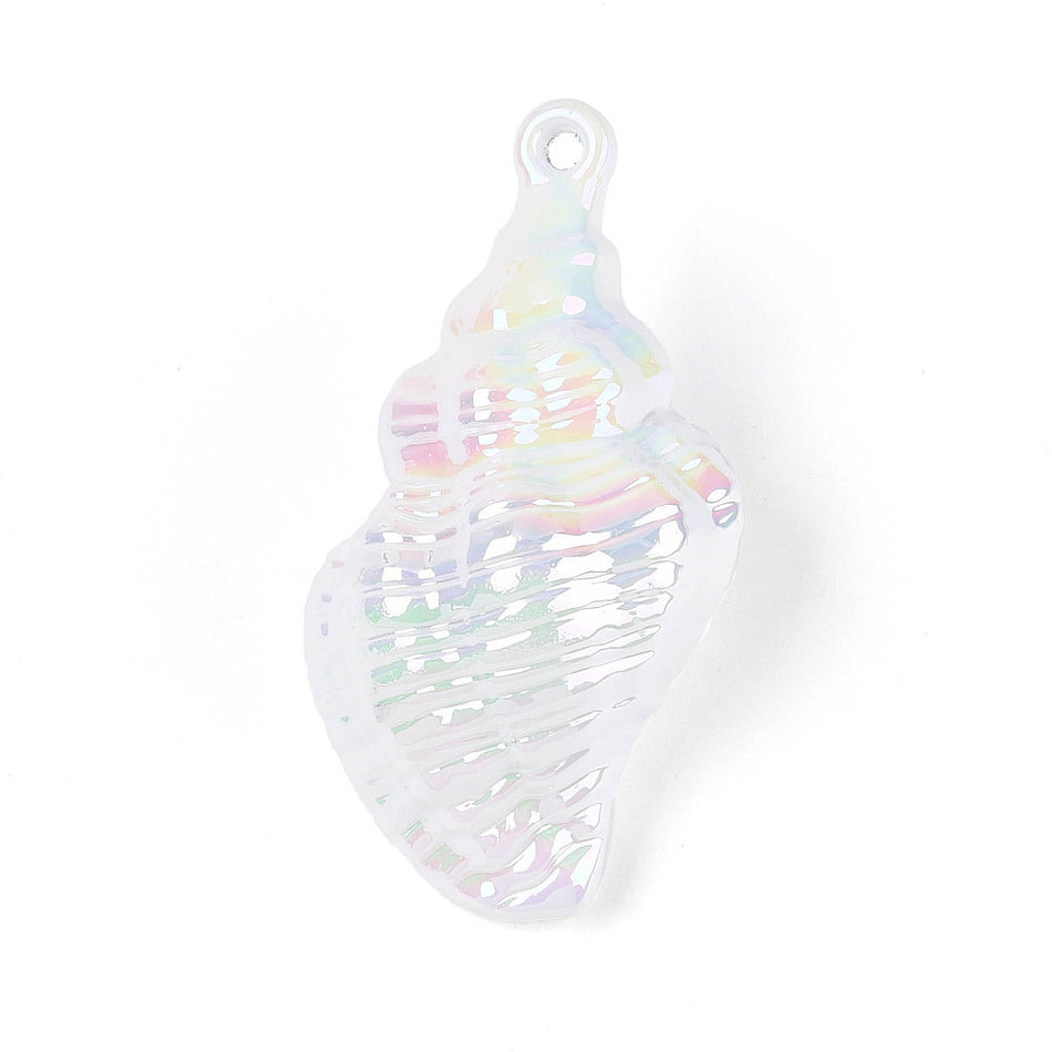 Acrylic Shell Pendant, 65mm 2pcs