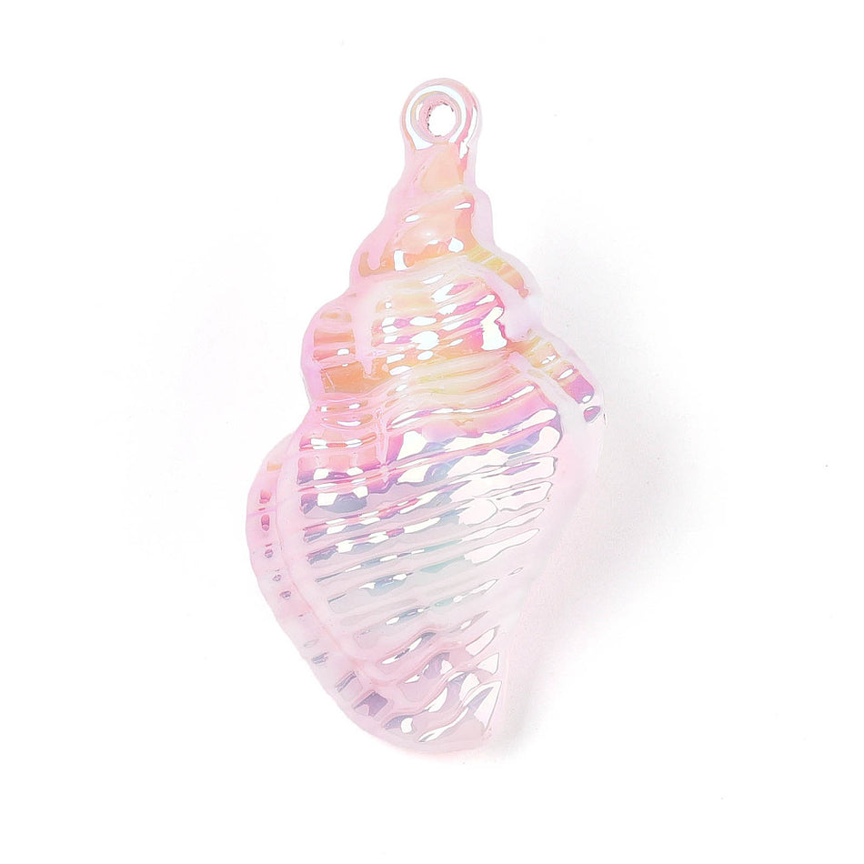 Acrylic Shell Pendant, 65mm 2pcs