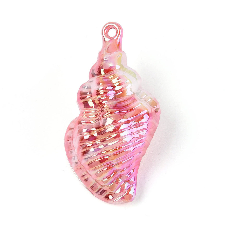 Acrylic Shell Pendant, 65mm 2pcs
