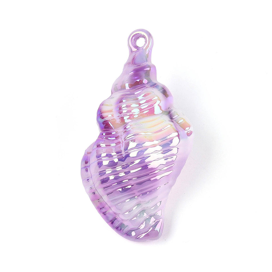 Acrylic Shell Pendant, 65mm 2pcs
