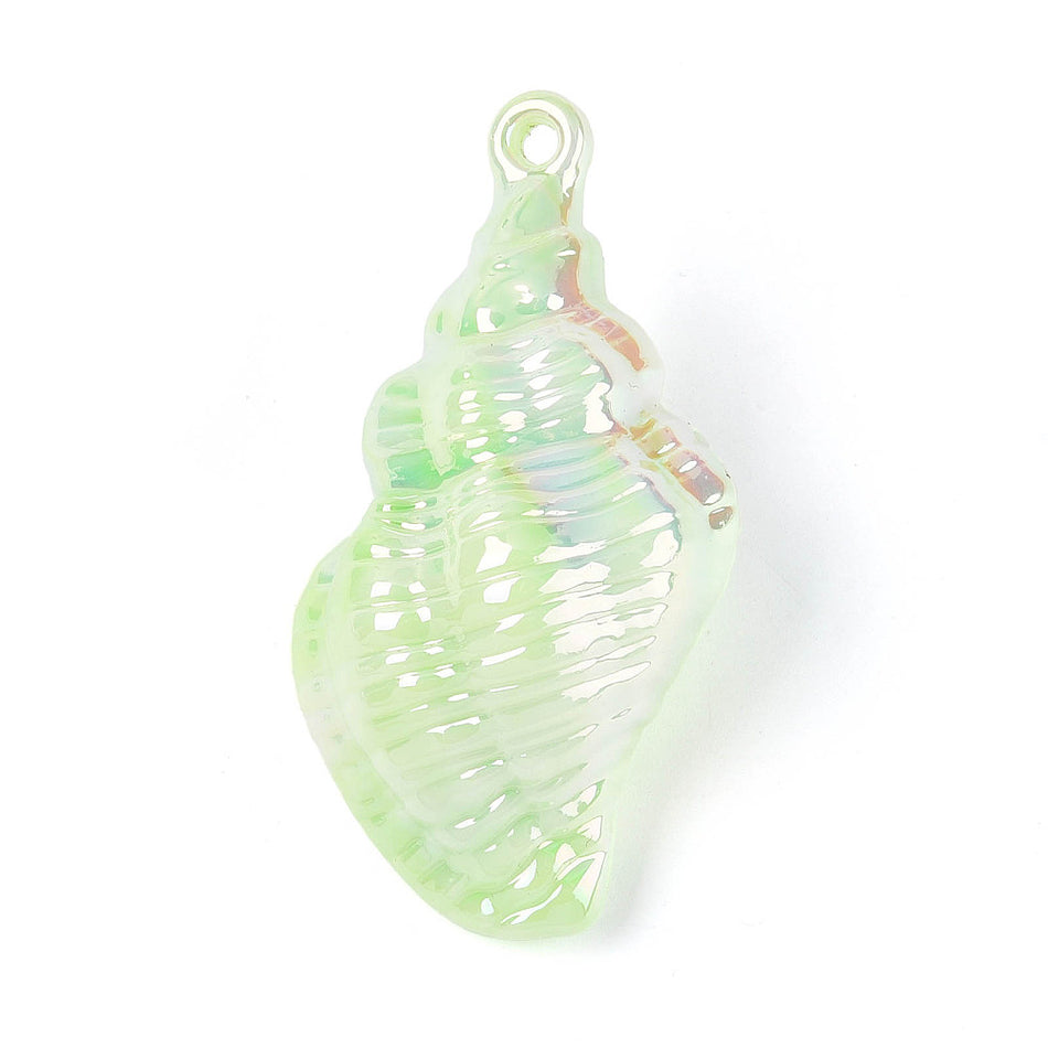Acrylic Shell Pendant, 65mm 2pcs
