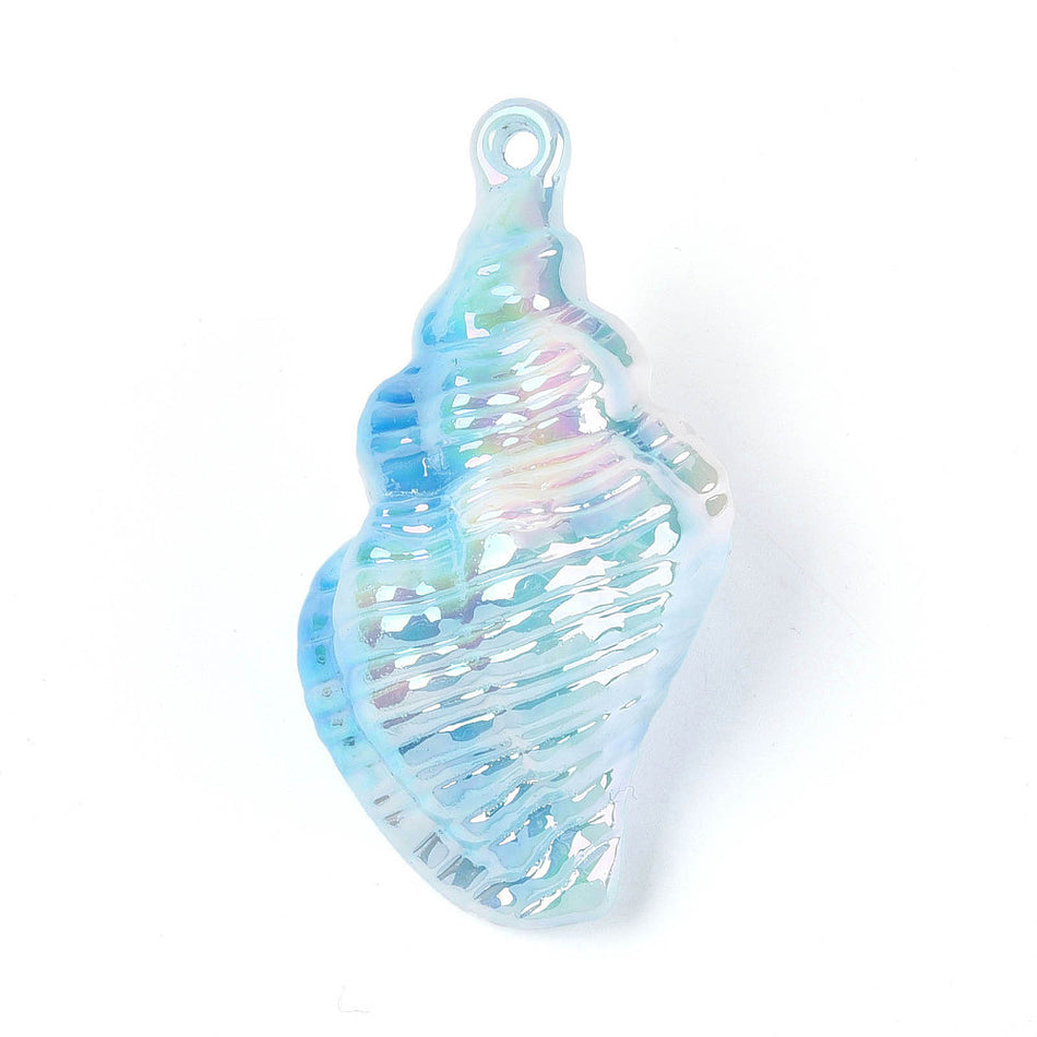 Acrylic Shell Pendant, 65mm 2pcs