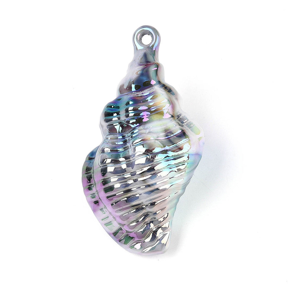 Acrylic Shell Pendant, 65mm 2pcs