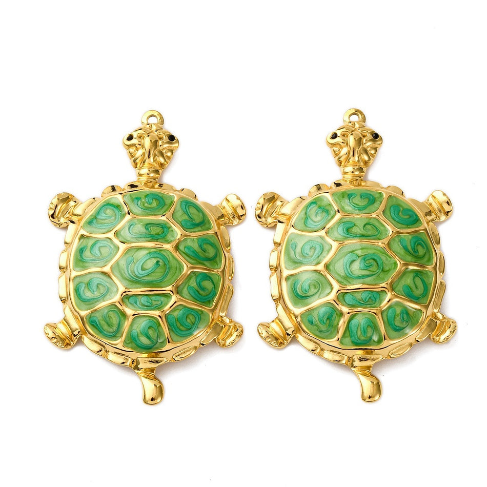 Stainless Steel Turtle Pendant, 57mm 1pc