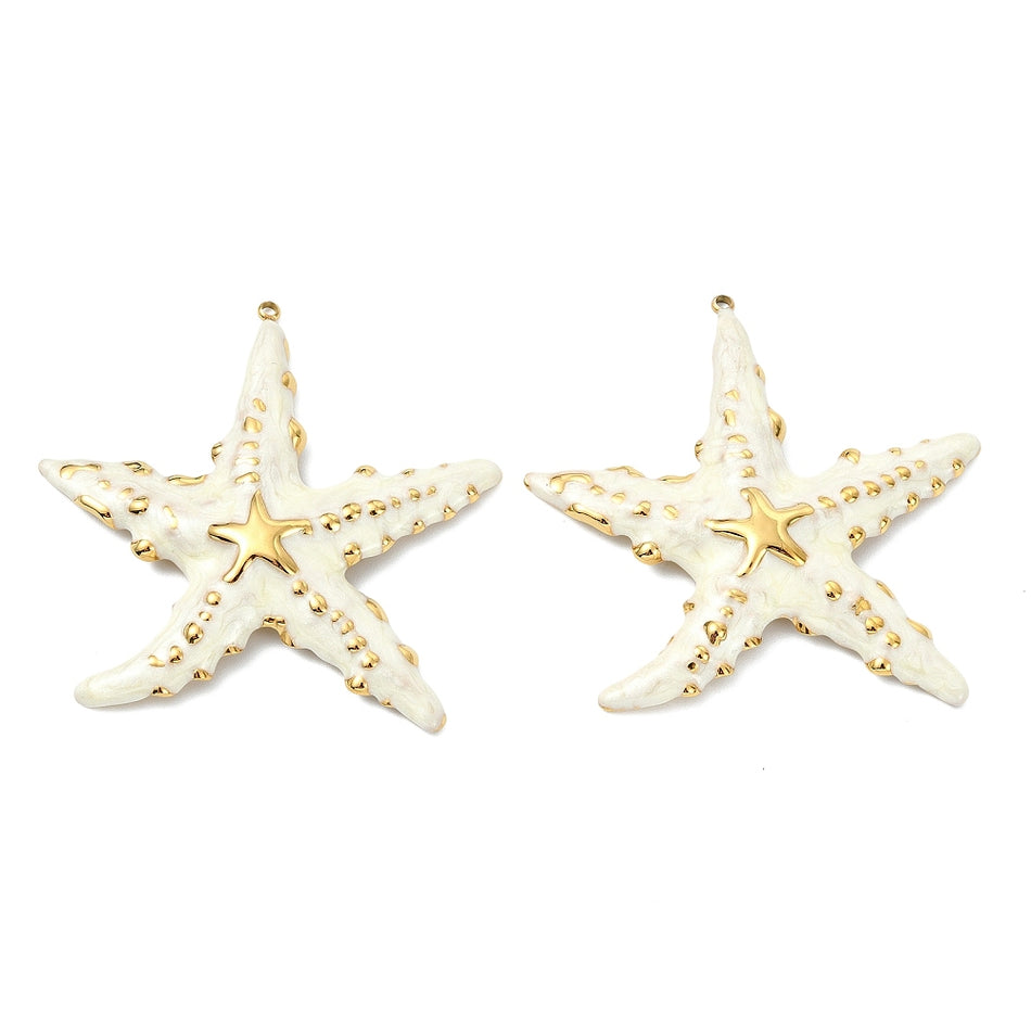 Stainless Steel Starfish Pendant 55mm, 1pc