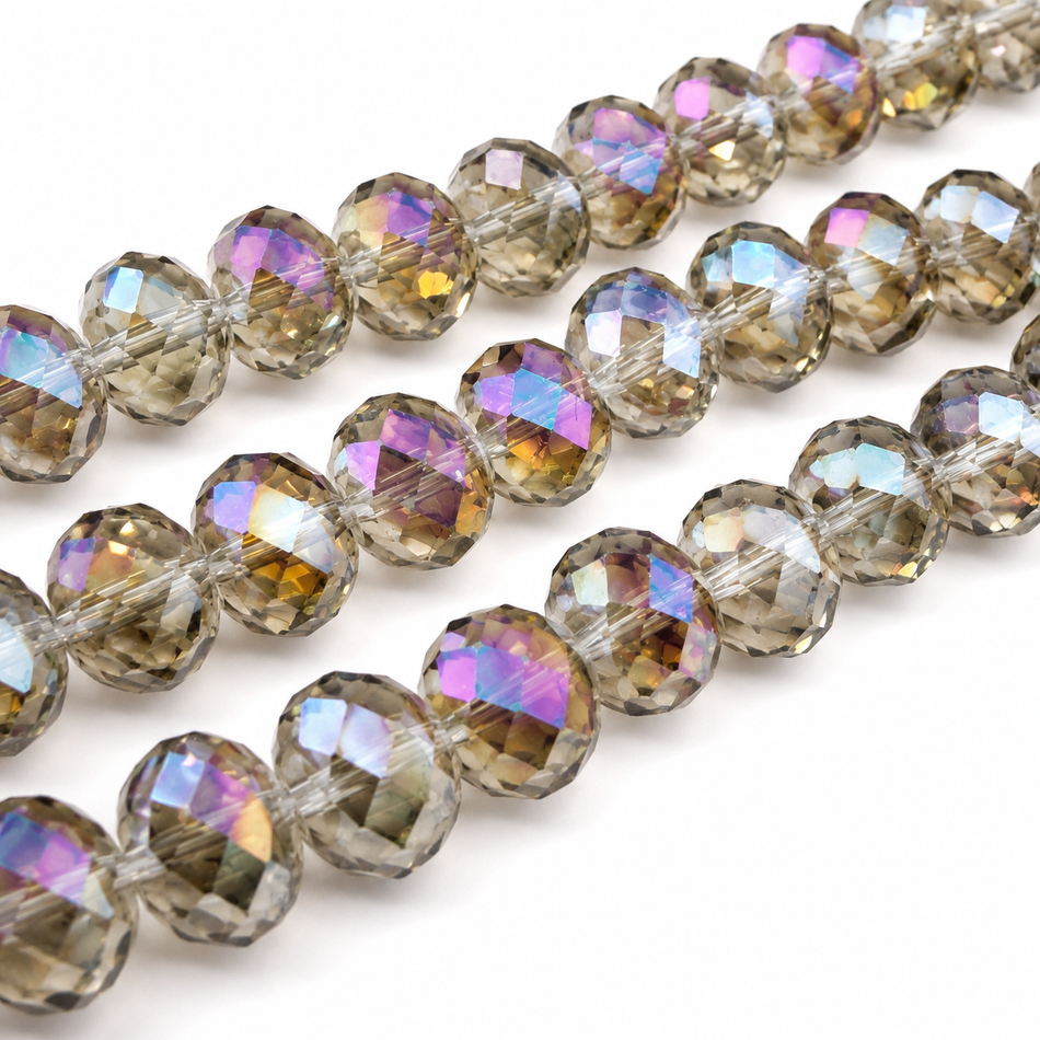 Tornasol Faceted Crystal Bead Strand, 14mm