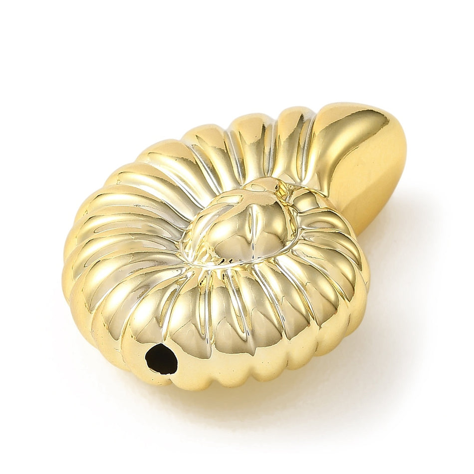 Acrylic Shell Golden Beads, 39mm 4PCS