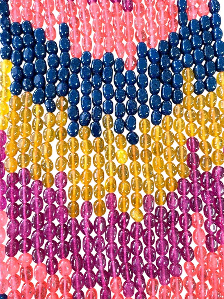 Multicolor Jade Nugget Strand, 11mm