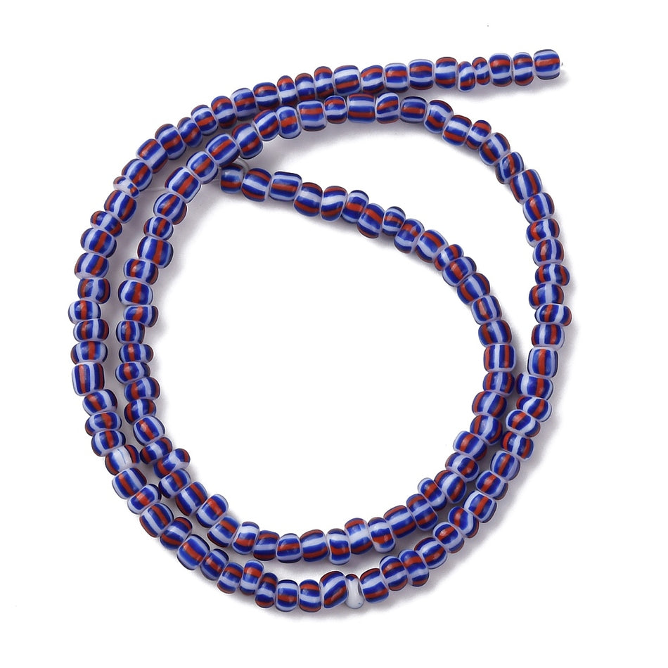 Lampwork Seed Beads Strand, Bead Size 3~4.5mm
