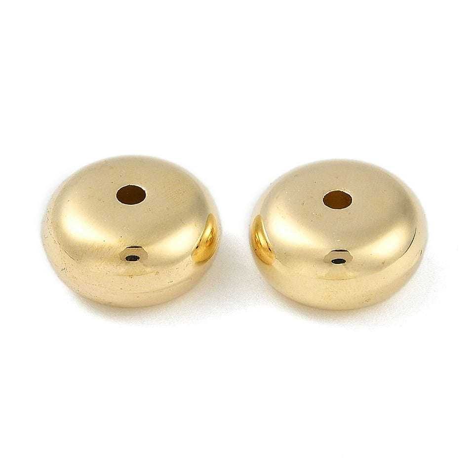 Acrylic Beads, Rondelle, Golden Size: about 12.5mm in diameter, 7mm thick, hole: 2mm. Package Of 20pcs