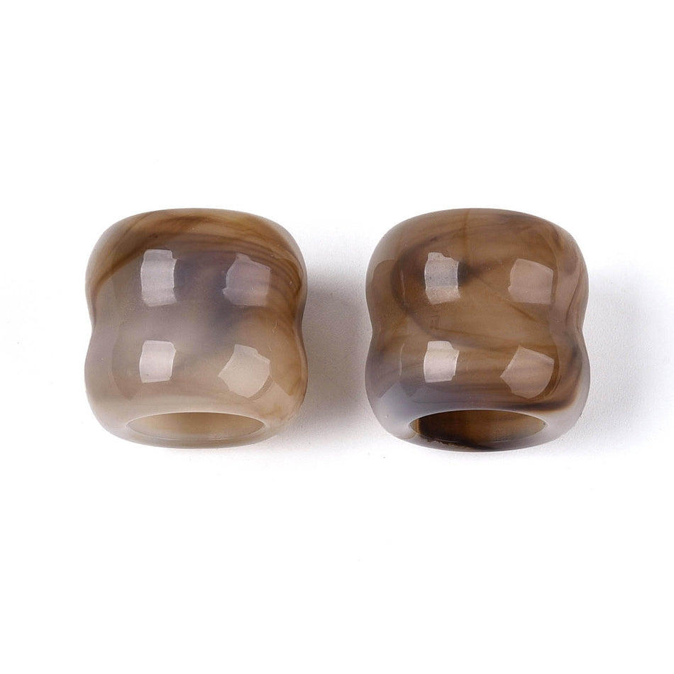 Two Tone Opaque Acrylic Beads, Large Hole Bead, Camel
Size 18.5mm, diameter 20mm, hole: 12mm. Package of 10pcs