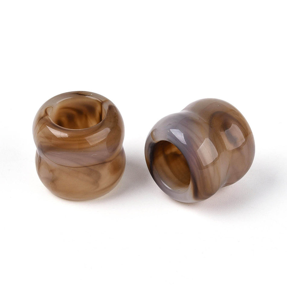Two Tone Opaque Acrylic Beads, Large Hole Bead, Camel
Size 18.5mm, diameter 20mm, hole: 12mm. Package of 10pcs