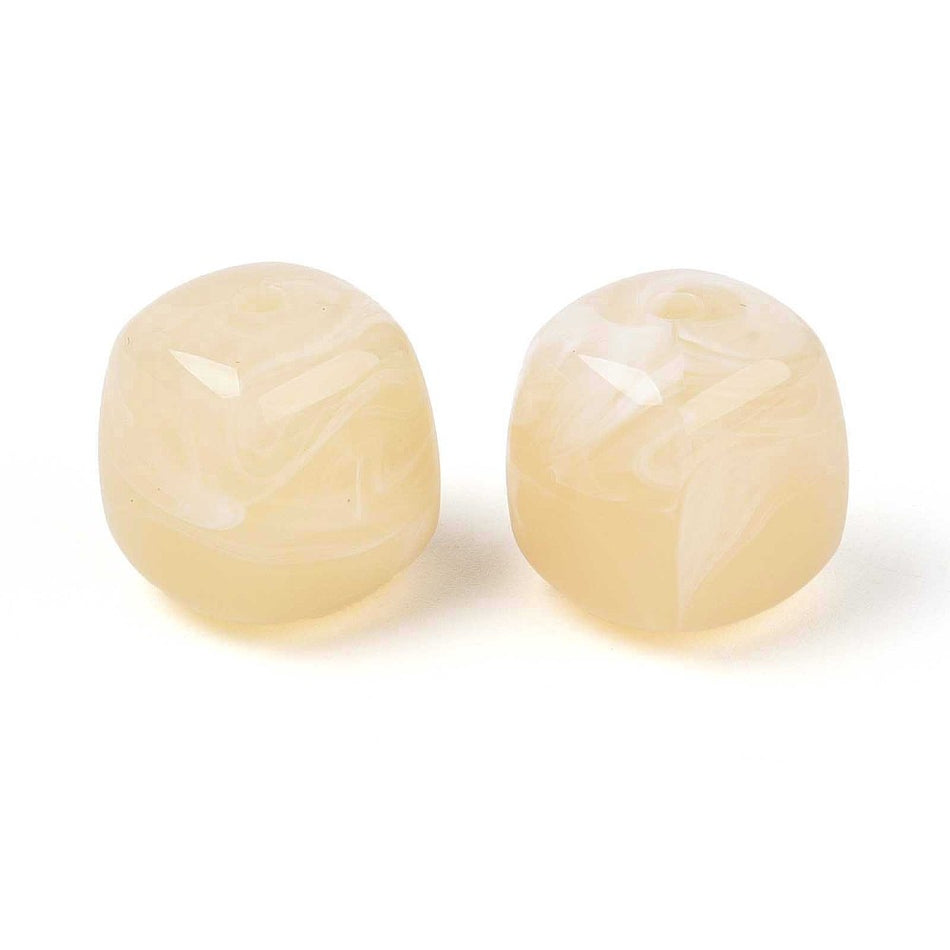 Acrylic Beads, Square, Size: about 16mm wide, 17mm long, 16mm thick, hole: 2.7mm. Package size 10pcs