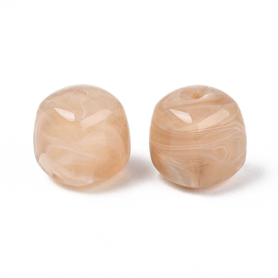 Acrylic Beads, Square, Size: about 16mm wide, 17mm long, 16mm thick, hole: 2.7mm. Package size 10pcs