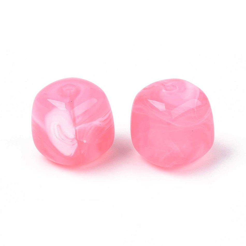 Acrylic Beads, Square, Size: about 16mm wide, 17mm long, 16mm thick, hole: 2.7mm. Package size 10pcs