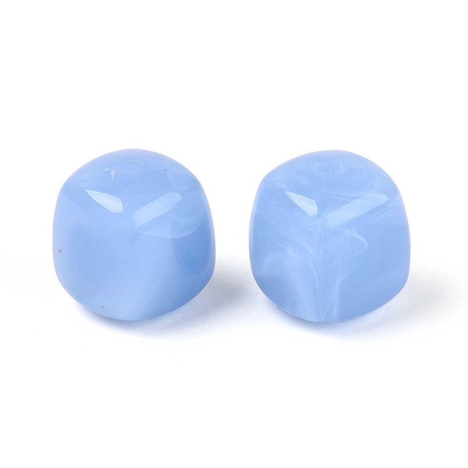 Acrylic Beads, Square, Size: about 16mm wide, 17mm long, 16mm thick, hole: 2.7mm. Package size 10pcs