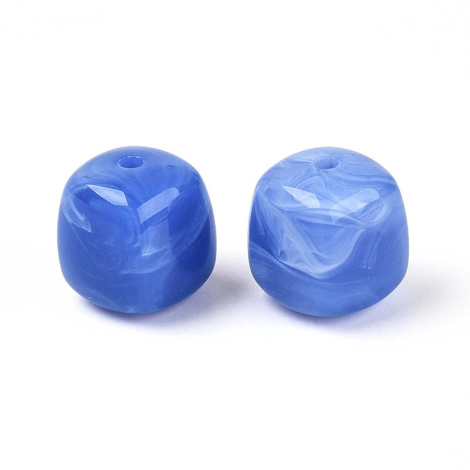 Acrylic Beads, Square, Size: about 16mm wide, 17mm long, 16mm thick, hole: 2.7mm. Package size 10pcs
