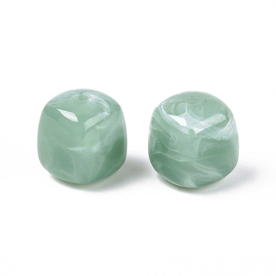 Acrylic Beads, Square, Size: about 16mm wide, 17mm long, 16mm thick, hole: 2.7mm. Package size 10pcs