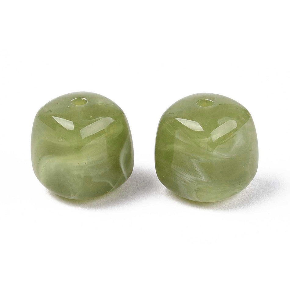 Acrylic Beads, Square, Size: about 16mm wide, 17mm long, 16mm thick, hole: 2.7mm. Package size 10pcs